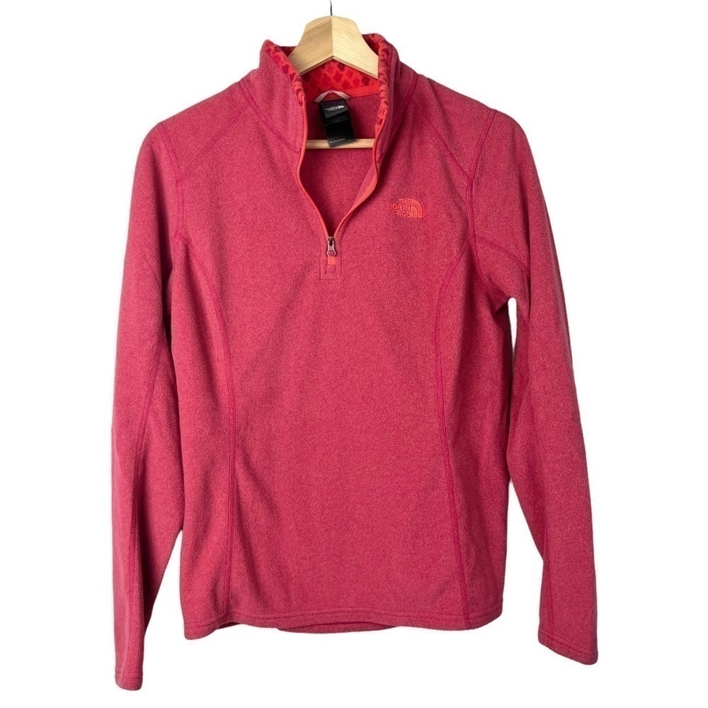 The North Face Dark Pink Glacier Fleece Quarter Zip Pullover M‎